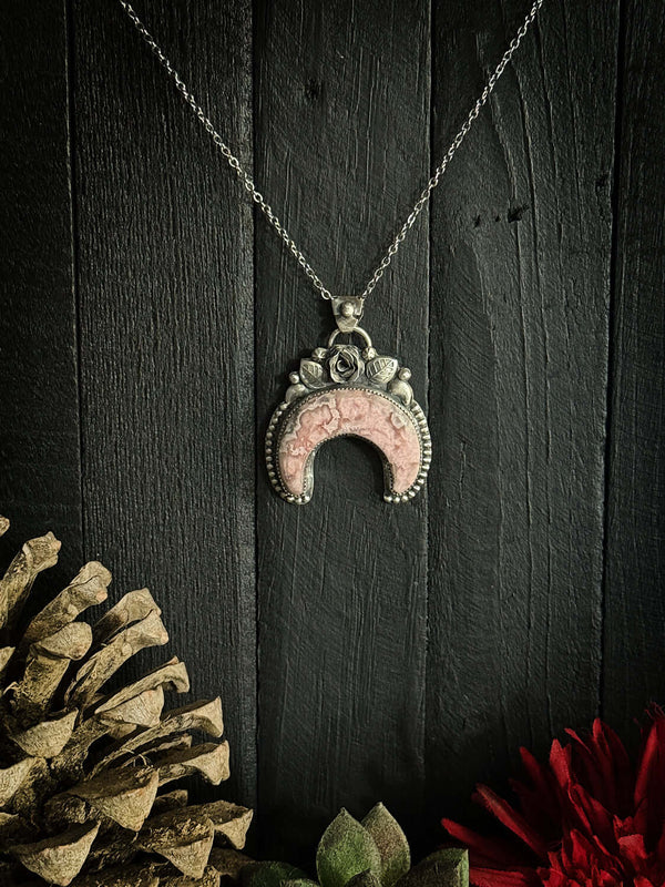 Colgante Luna Rodocrosita